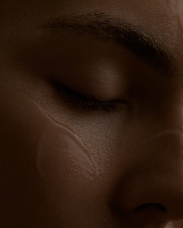 Close-up of a person's eye with a blurred background